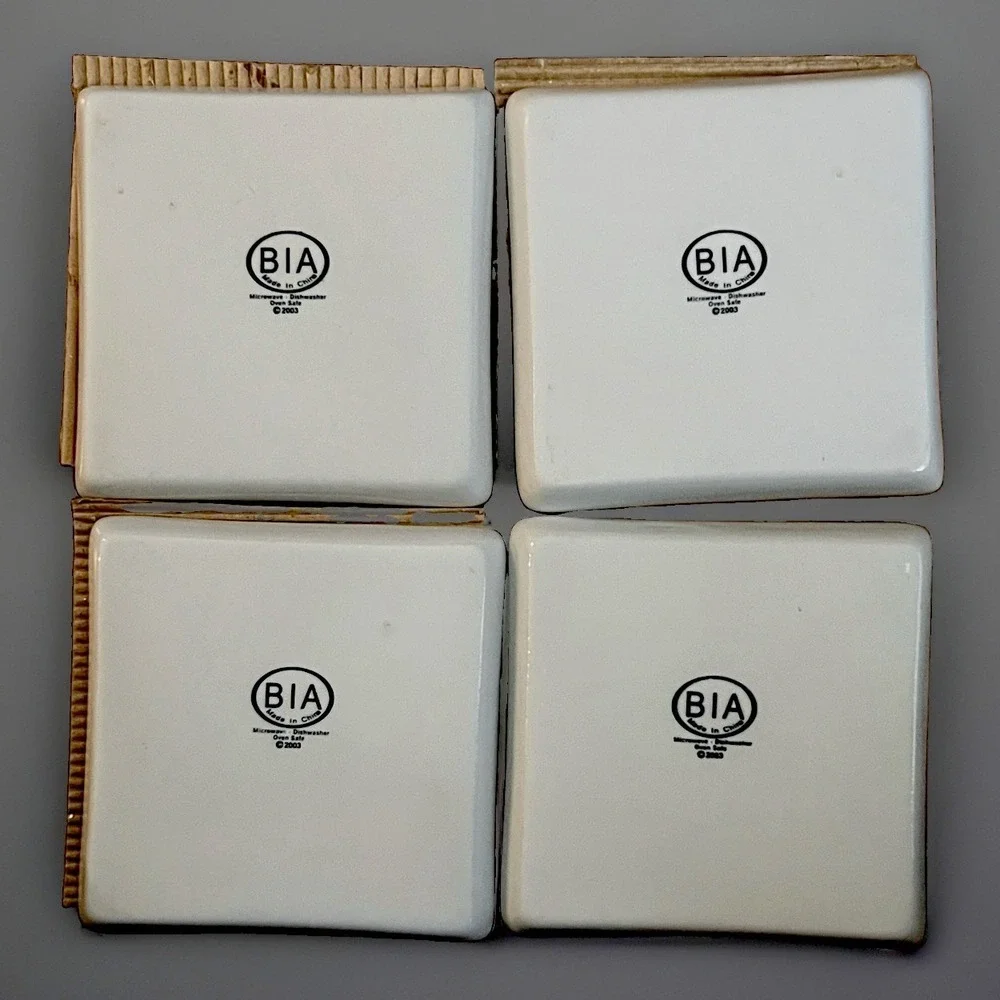 BIA Cordon Bleu Aces Porcelain Coaster Set of 4 Playing Cards Poker 2003 NIB